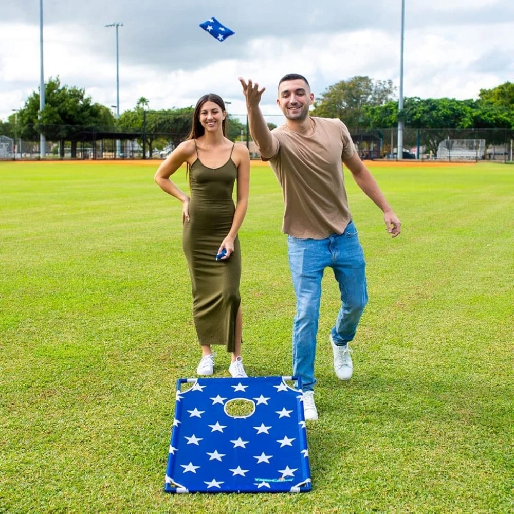 Red and White Outdoor Bean Bag Toss Game